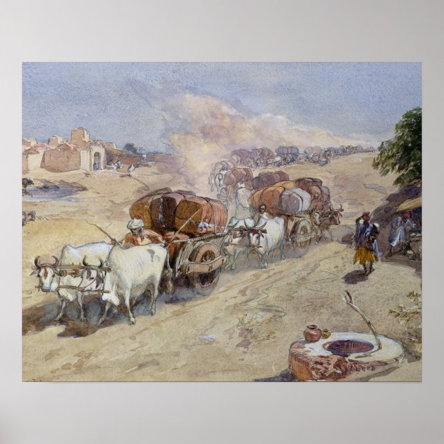 Bomullstransport, Indien, 1862 (vikt/vikt över bly Poster (Framsidan)