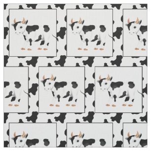 bomullstyget Land Cow mönster Pima Tyg