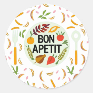 Bon Apetit Runt Klistermärke