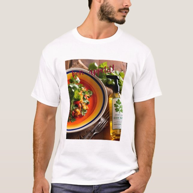 Bon Appétit - Anti-Cilantro Soap Joke T-Shirt (Framsida)