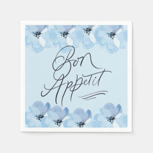 Bon Appetit Blå Blommig Pappersservett