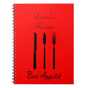 Bon Appetit Bord ställer in Recept Notebook Anteckningsbok Med Spiral