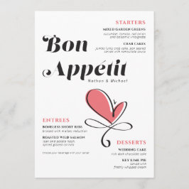 Bon Appetit Bröllop Middag Salmon Heart Meny