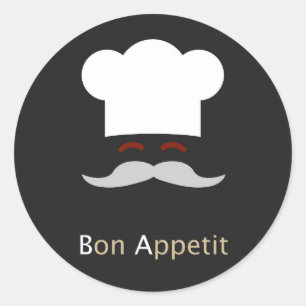 Bon Appetit Chef Runt Klistermärke
