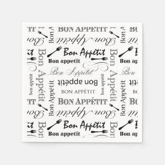 Bon Appetit Classic Black and White Mönster Pappersservett
