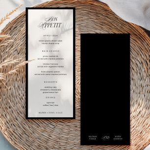 Bon Appetit Classic Elegant bröllop Meny