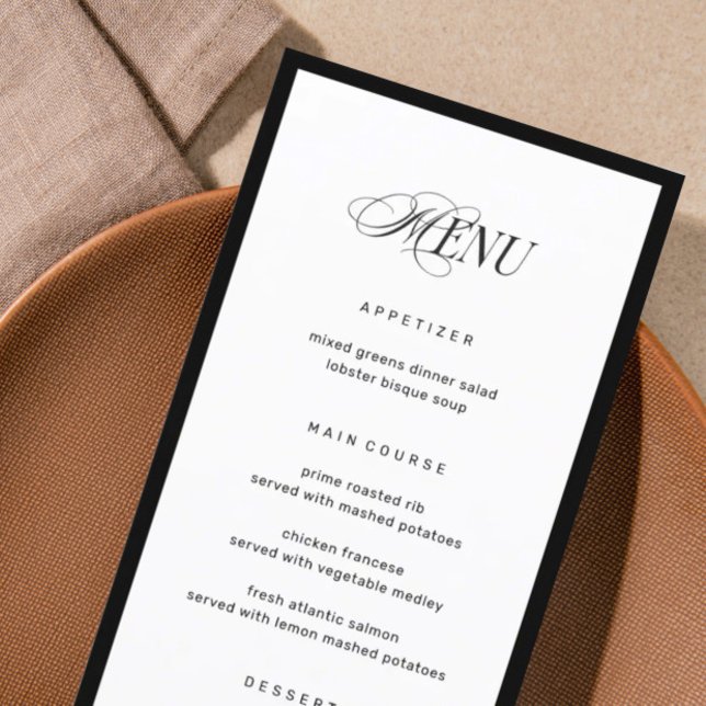 Bon Appetit Classic Elegant Finare Bröllop Meny (Skapare uppladdad)