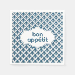 Bon Appetit Elegant French Tapestry Blue White Pappersservett