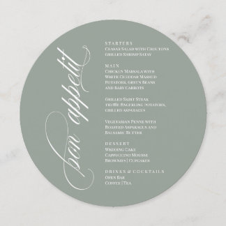 Bon Appetit elegant Menu Meny