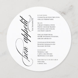 Bon Appetit elegant Menu Meny