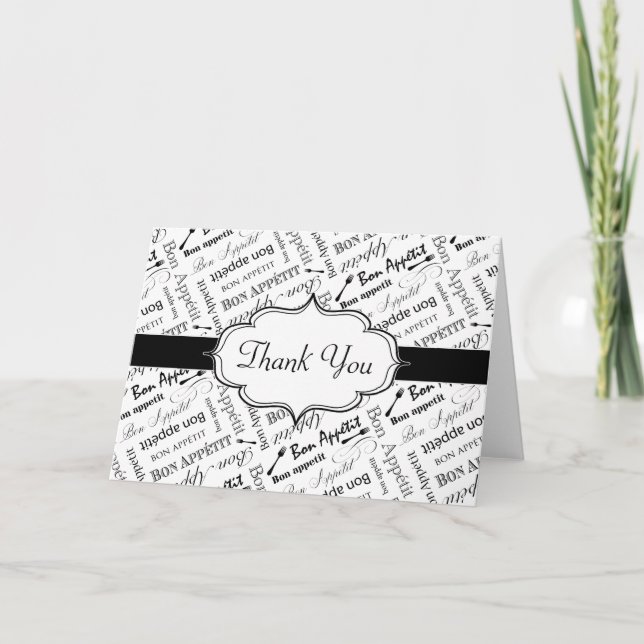 Bon Appetit Fransk Middag Party Tack Kort (Framsida)