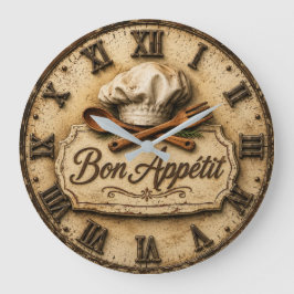 Bon Appétit French Country Chef Kitchen Stor Klocka
