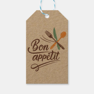 Bon Appétit Kitchen Decor Cutlery Illustration Presentetikett