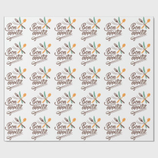 Bon Appétit Kitchen Decor Cutlery Illustration Presentpapper