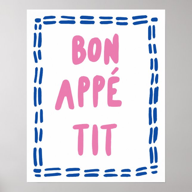 Bon Appétit Köksväggkonst Modern Minimalistisk Poster (Framsidan)