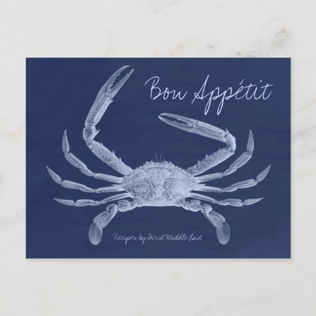 Bon Appétit Kung Crab Recept Card Vykort (Framsida)