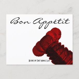 Bon Appétit Maine Lobster Svan Recipe Card Vykort