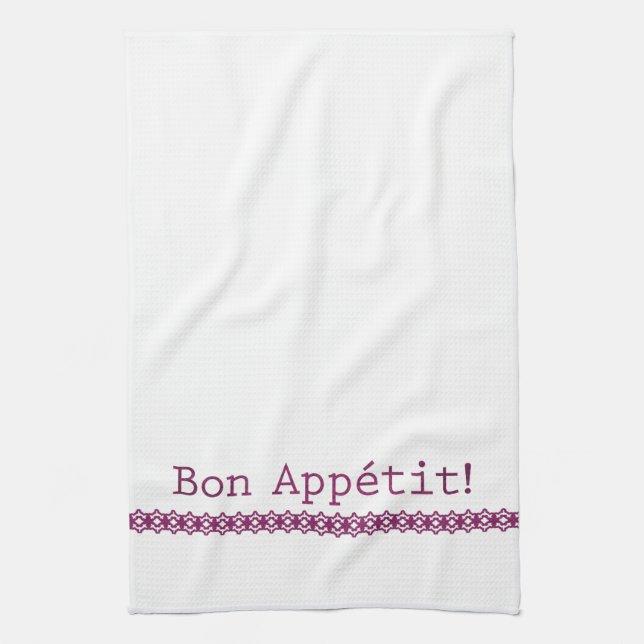 Bon Appétit Tea Towel Lila Snöre Kökshandduk (Vertikal)