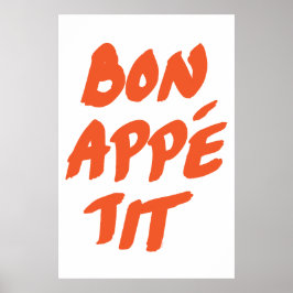 Bon Appetit-typografi med handskriven orange Poster