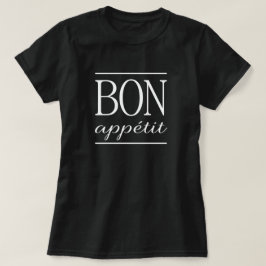 BON APPETIT White Typography Text Skriv ut Tee Shirt