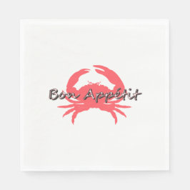 Bon-Appetite—Coral-Crab-Damask—Celebrate Pappersservett