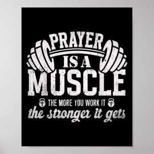 Bön är en muskel kristen fitnessgympa citat  poster