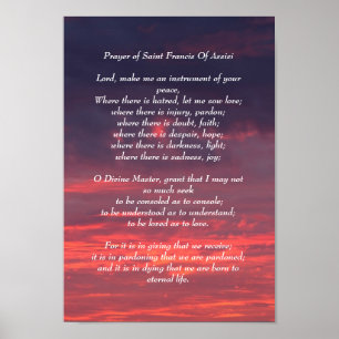 Bön av den Sanktt Francis affischen Poster