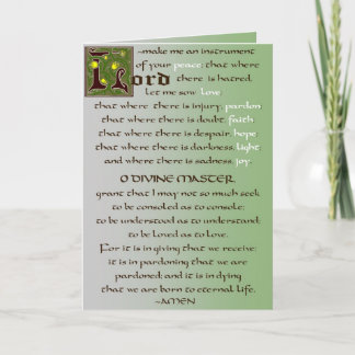 Bön av det St Francis katolikkortet Kort