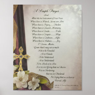 Bön av Sanktt St Francis av den Assisi 15:17 Paris Poster