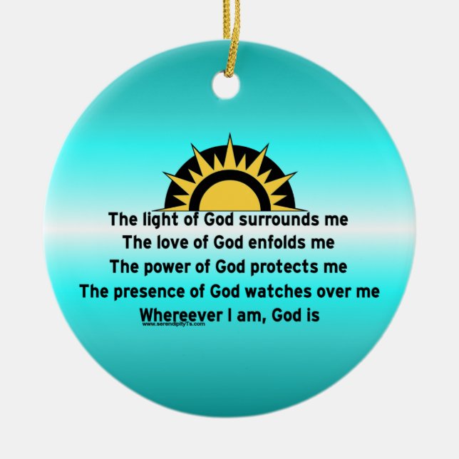 Bön av skydd julgransprydnad keramik (Framsidan)