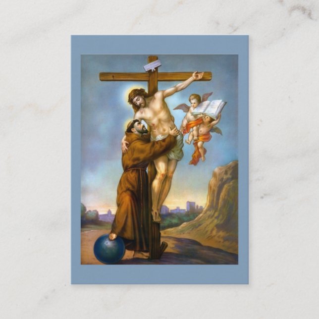 Bön av St Francis av Assisi heligakort Visitkort (Framsida)