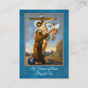 Bön av St Francis av Assisi heligakort Visitkort