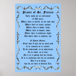 Bön av St Francis i flygfiskmåsgräns Poster