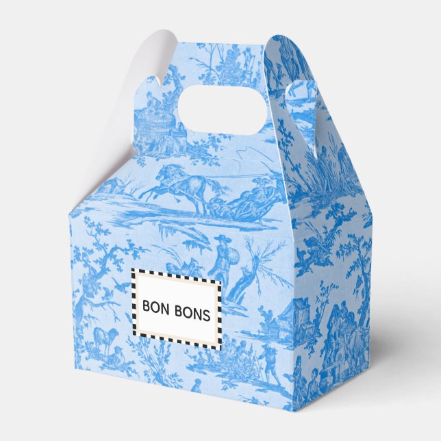 Bon Bons Blue Toile Presentaskar (Framsidan Sidan)