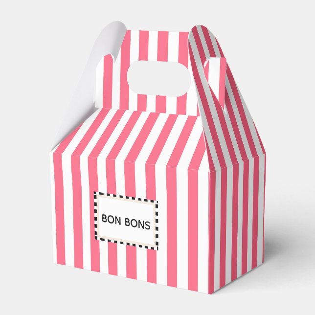 Bon Bons Rosa Stripe Presentaskar (Framsidan Sidan)