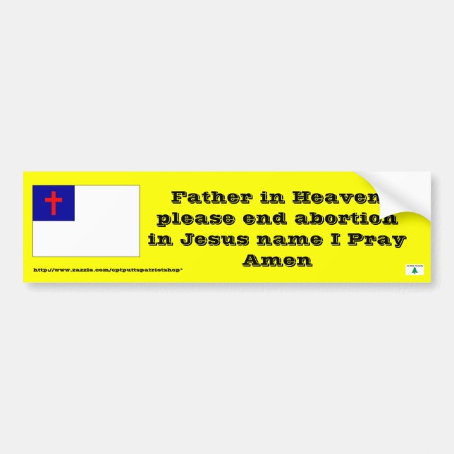 Bön för att avsluta abort bildekal (Framsidan)