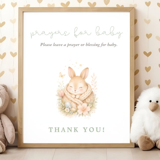 Bön för bebis på liten kanin baby shower poster (Skapare uppladdad)