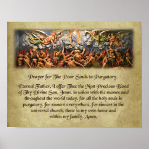 Bön för de fattiga soulsna i Purgatory. Poster