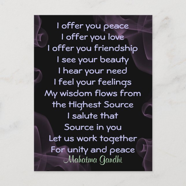 bön för fredspostkort vykort (Framsida)