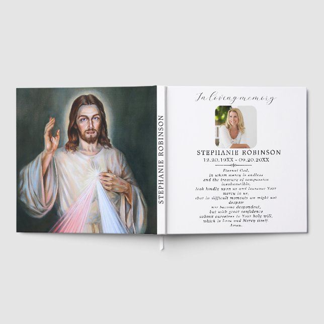 Bön för Gudomlig Barmhärtighet Katolsk Jesus-minne Gästböcker (Full)