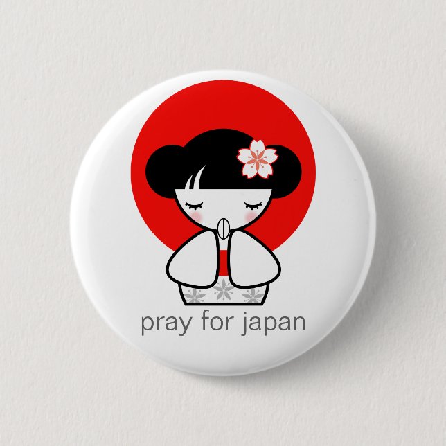 Bön för Japan Kokeshi-docka Knapp (Framsida)