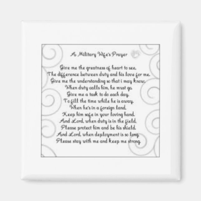 bön för militäränkor magnet (Framsidan)