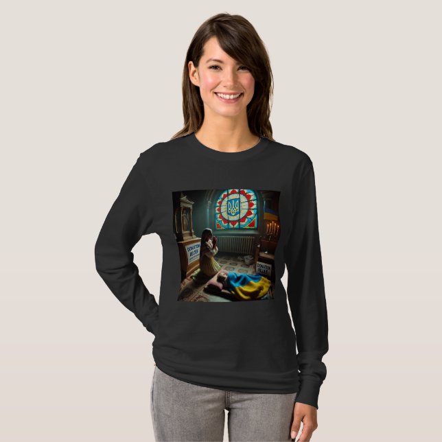Bön för Ukrainas framtid T Shirt (Hel framsida)
