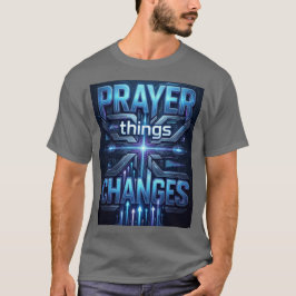 Bön förändrar saker – Futuristisk kors T-shirt