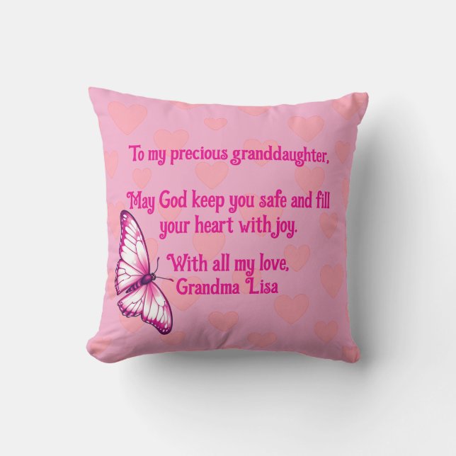 Bön från mormor till barnbarn kudde (Framsida)