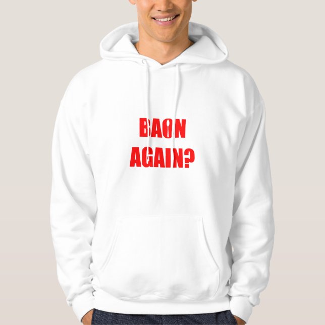 Bon igen? Röd text Unisex Hoodie (Framsida)