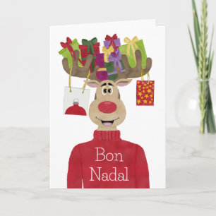 Bon Nadal, katalanska julgåvor rener Helgkort