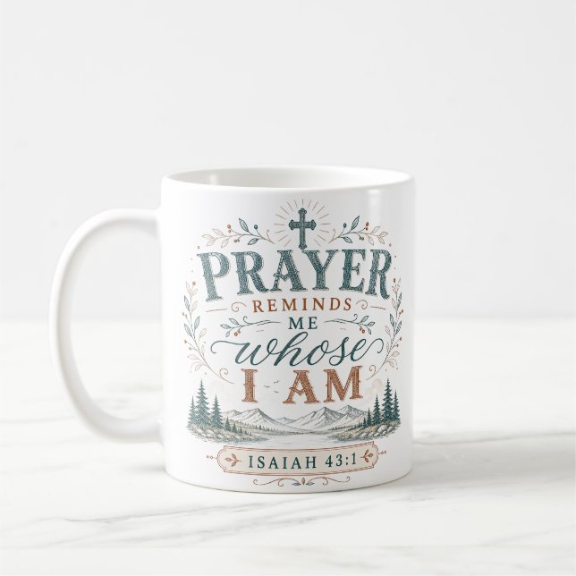 Bön Påminner Mig Om Vem Jag Är Kristet Citat Kaffemugg (Vänster)