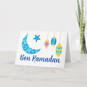 Bon Ramadan Hälsning i Fransk Fanoos Kort