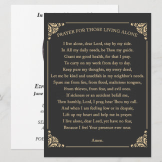 bön till de levande ensamerna inbjudningar